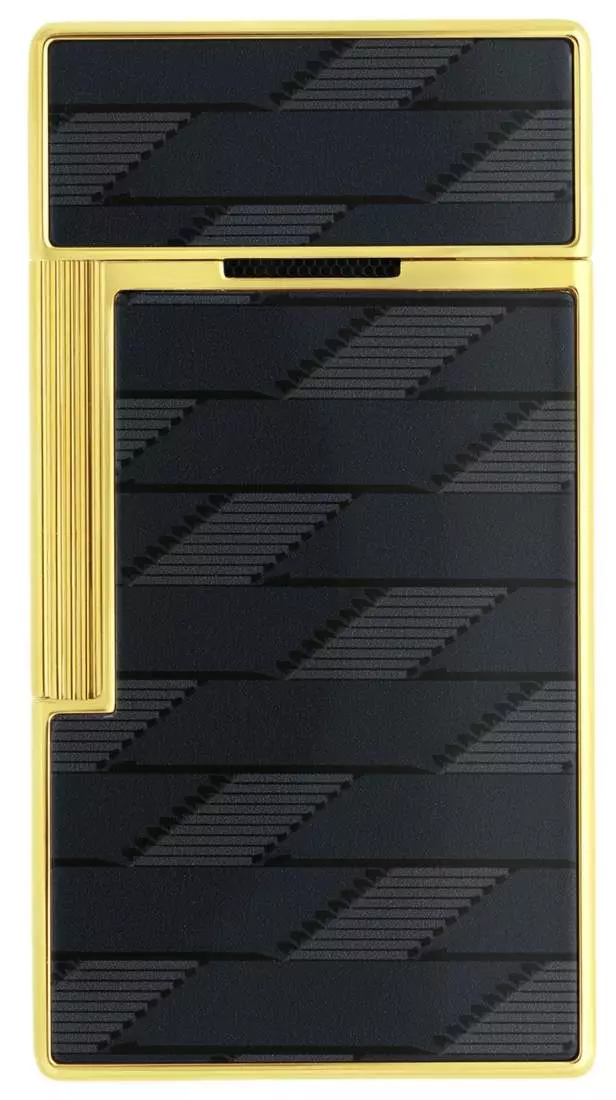 Artikelbild: S.T. Dupont Biggy Monogramm schwarz gold Feuerzeug hinten Produktbild: S.T. Dupont Biggy Monogramm schwarz gold Feuerzeug hinten