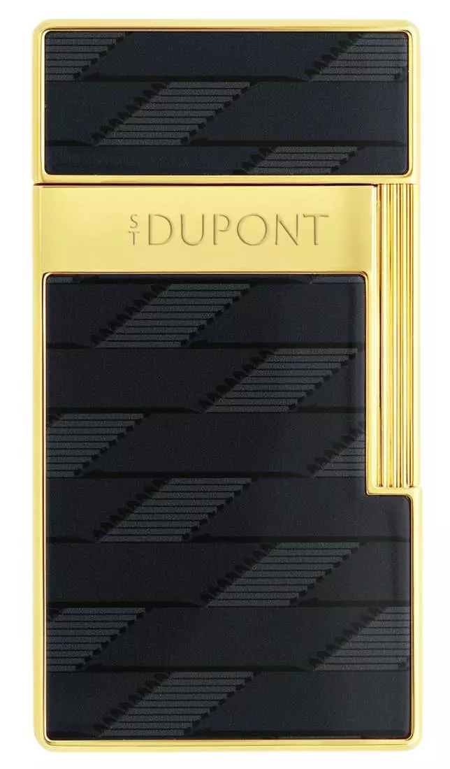 Artikelbild: S.T. Dupont Biggy Monogramm schwarz gold Feuerzeug vorne Produktbild: S.T. Dupont Biggy Monogramm schwarz gold Feuerzeug vorne