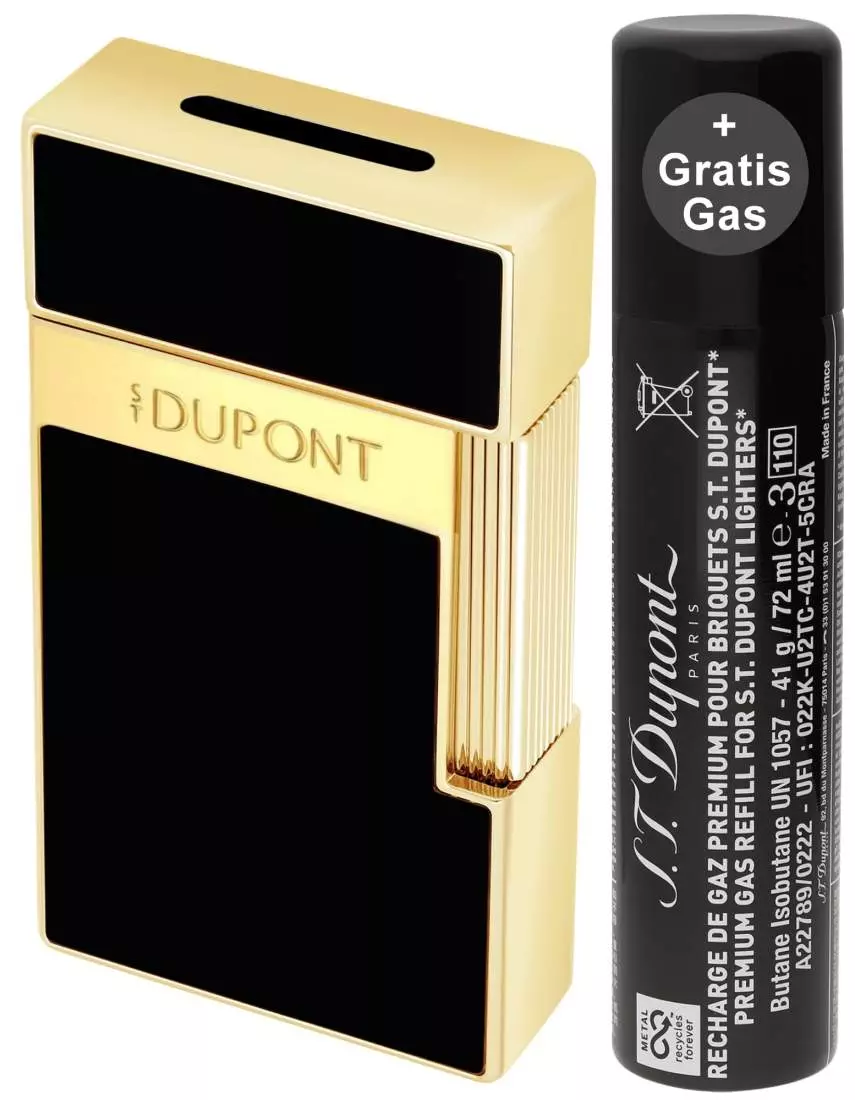 Artikelbild: S.T. Dupont Biggy schwarz gold Feuerzeug 025225 Produktbild: S.T. Dupont Biggy schwarz gold Feuerzeug 025225
