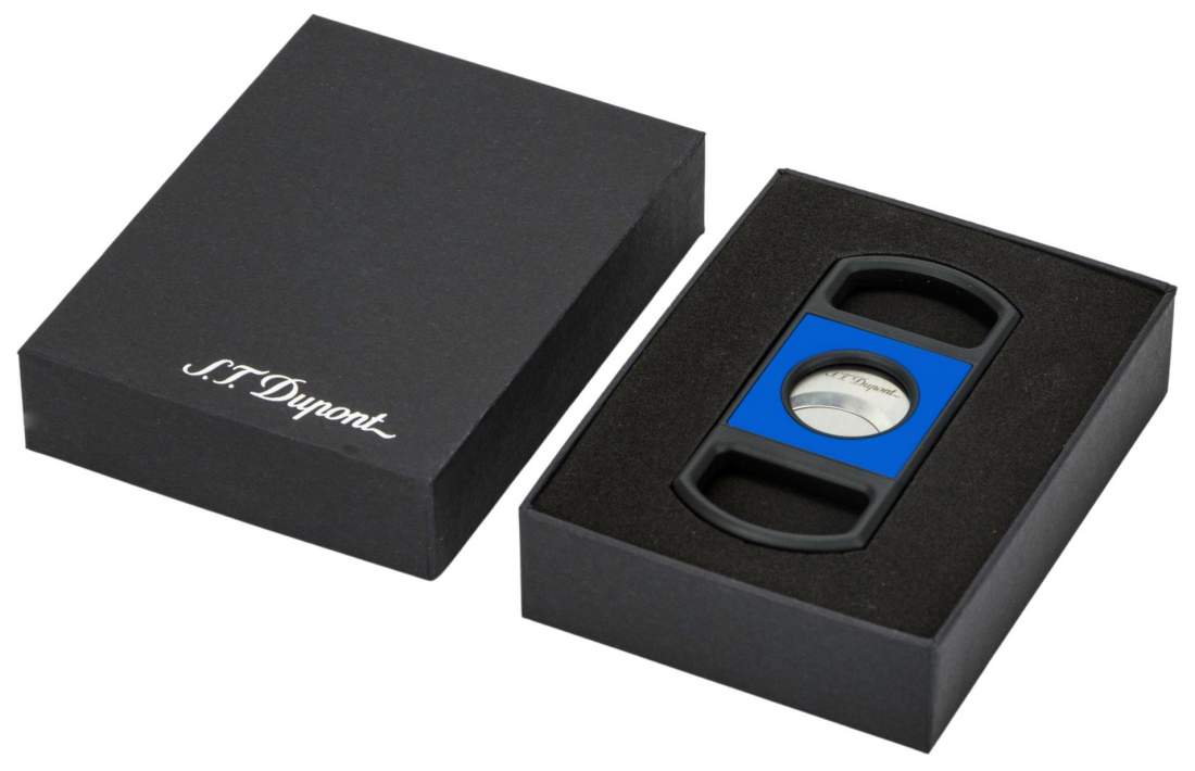 Produktbild: S.T. Dupont Zigarrencutter Fluo blau schwarz 21mm Schnitt