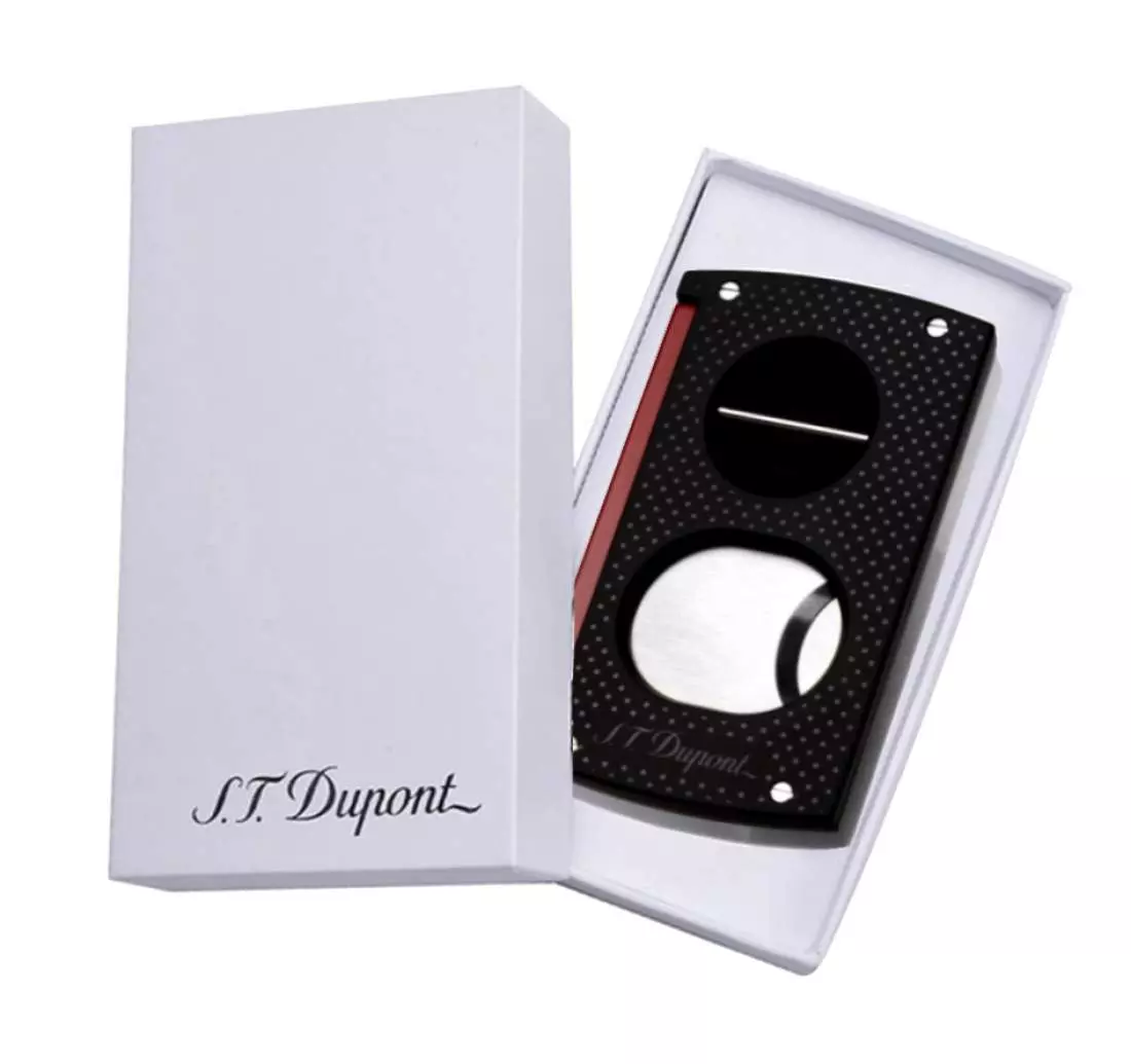 Produktbild: S.T. Dupont 2-in-1 Cutter schwarz rot Verpackung
