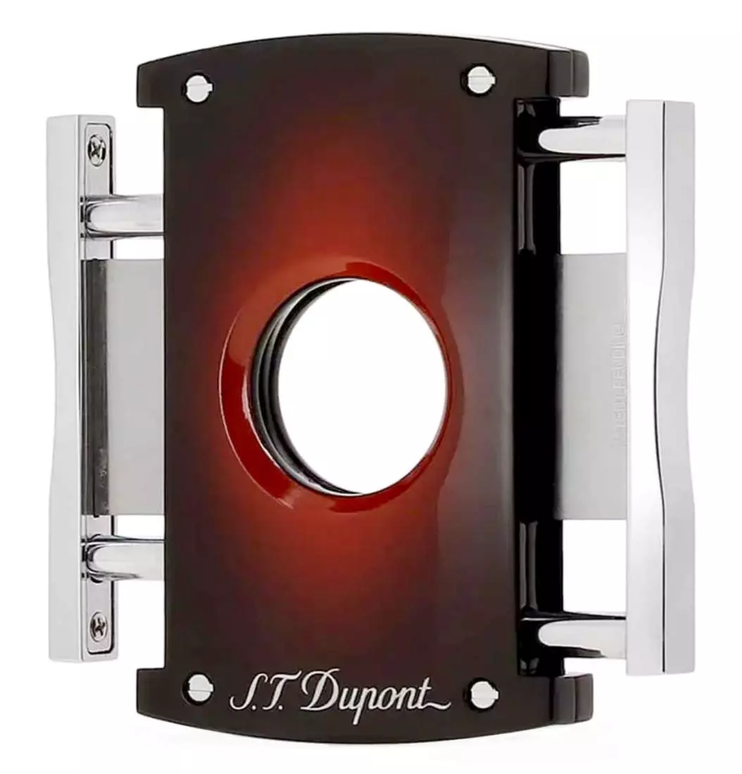 Produktbild: S.T. Dupont Cutter Sunburst Braun-Rot Zigarrenschneider mit 21mm Schnitt 003414