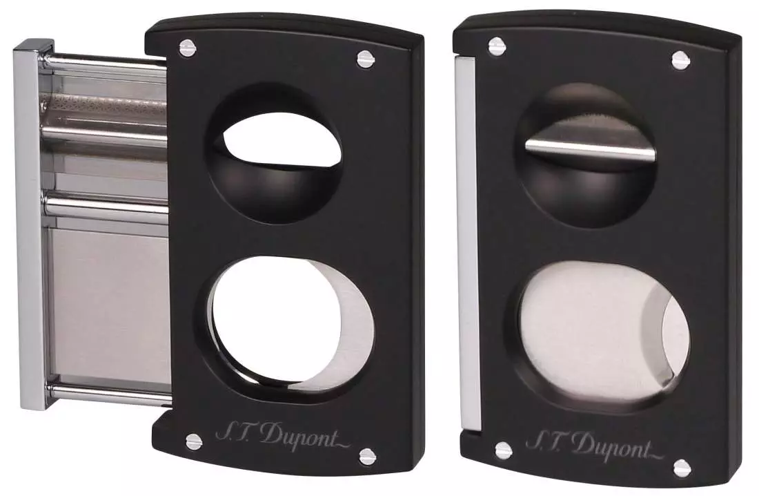 Produktbild: S.T. Dupont 2-in-1 Cutter schwarz offen und zu