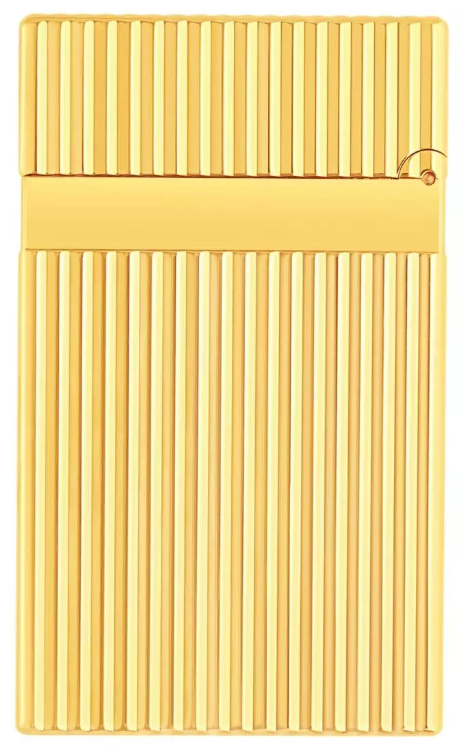 Produktbild: S.T. Dupont Feuerzeug Ligne 2 gold längsgestreift hinten