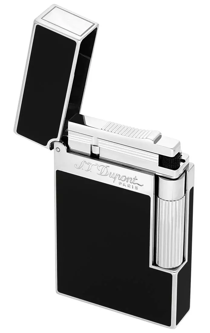 Produktbild: S.T. Dupont Feuerzeug Ligne 2 Palladium schwarz offen