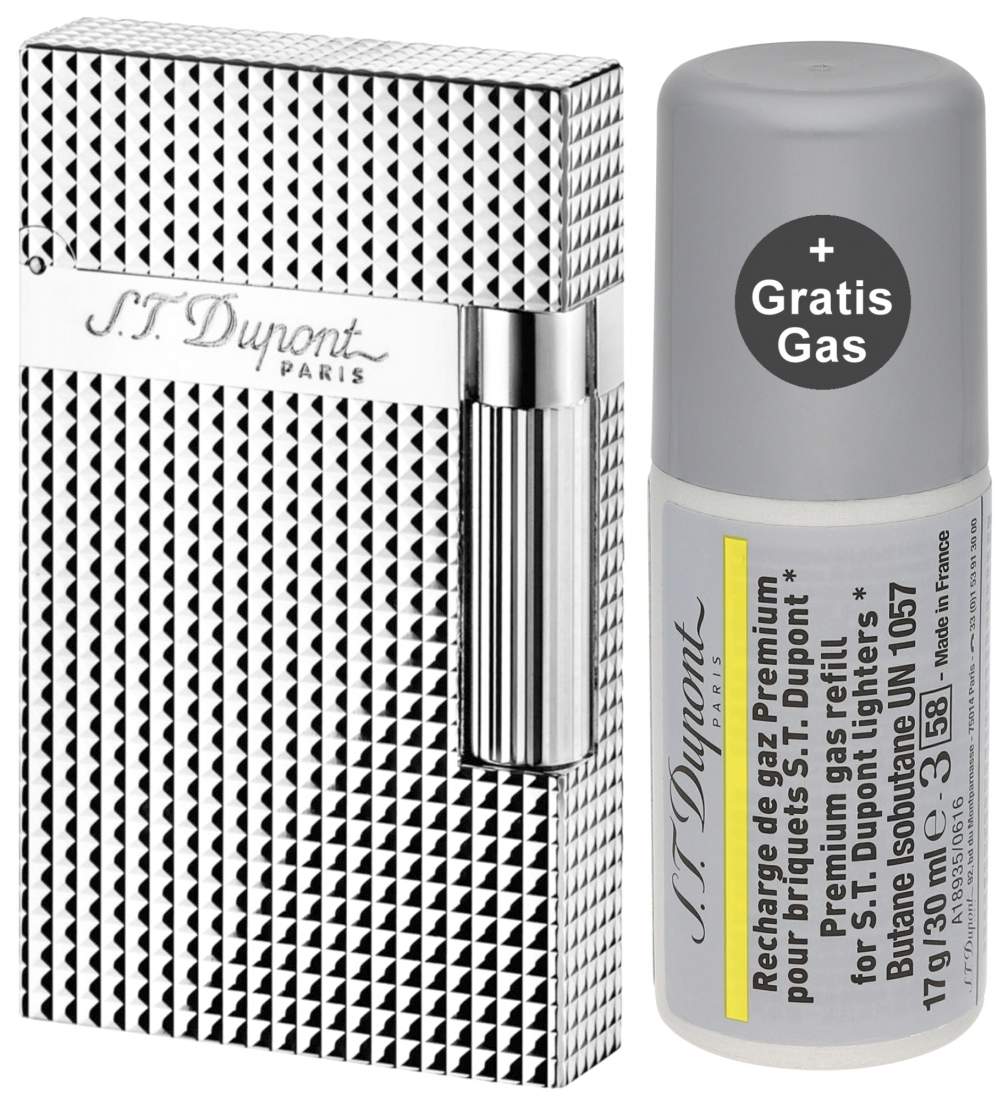Produktbild: S.T. Dupont Feuerzeug Ligne 2 silber Carrè 16184