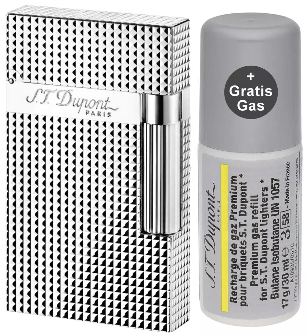 Produktbild: S.T. Dupont Feuerzeug Ligne 2 silber Carrè 16184