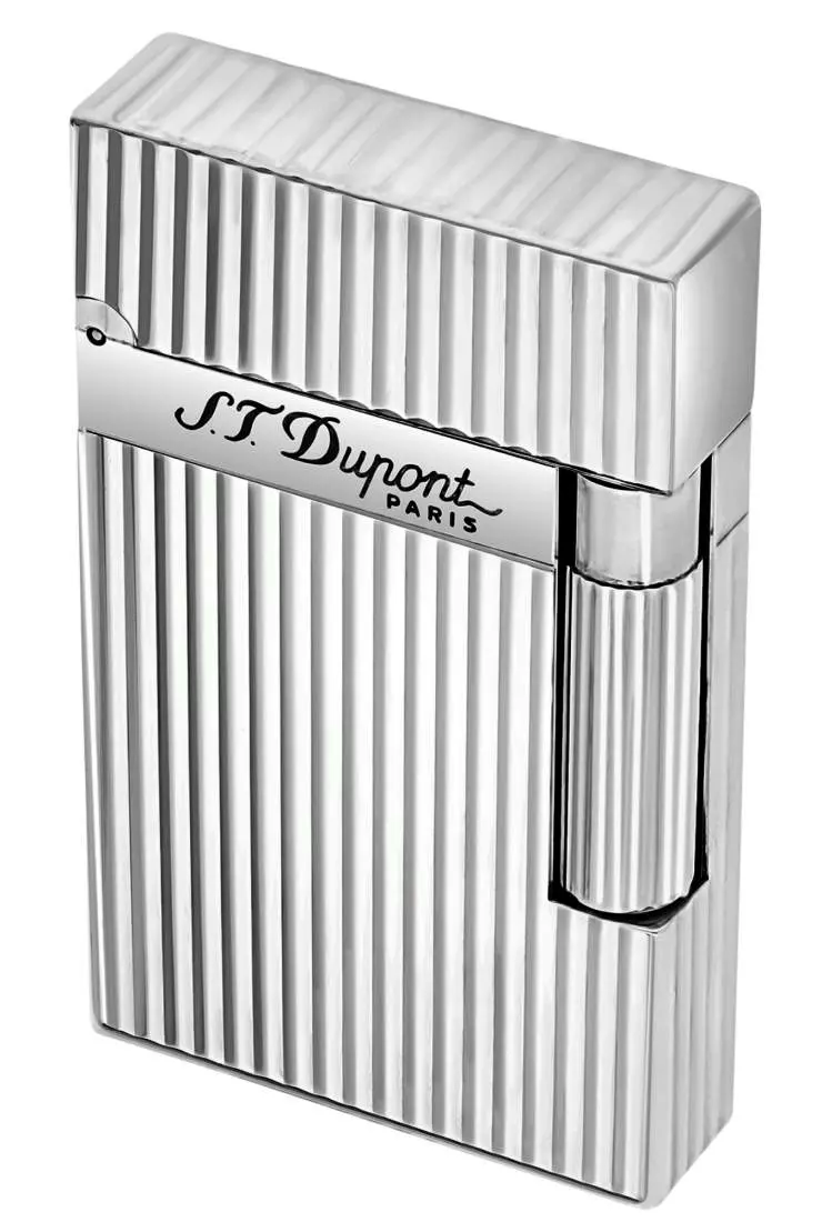 Produktbild: S.T. Dupont Ligne 2 silber längsgestreift 16817 Feuerzeug
