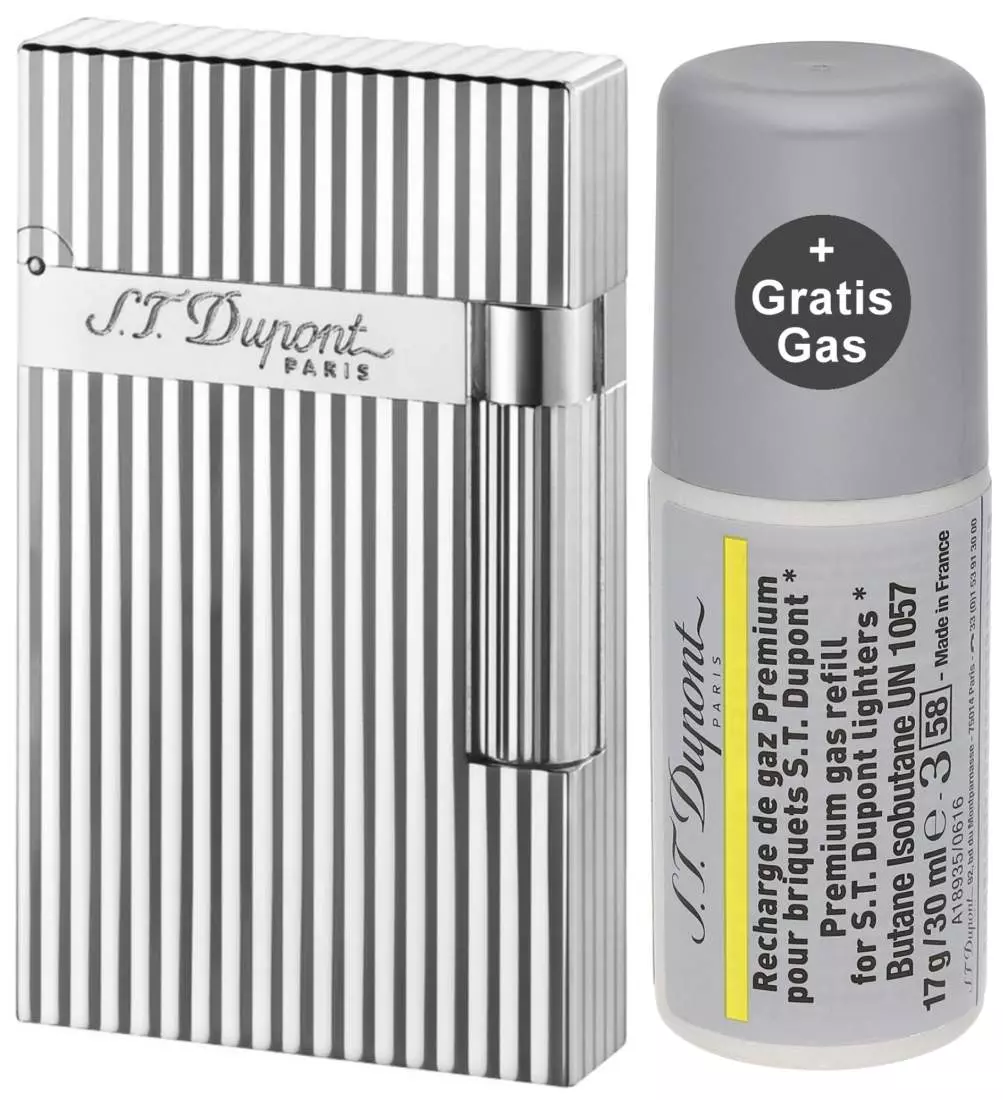 Produktbild: S.T. Dupont Ligne 2 silber längsgestreift 16817