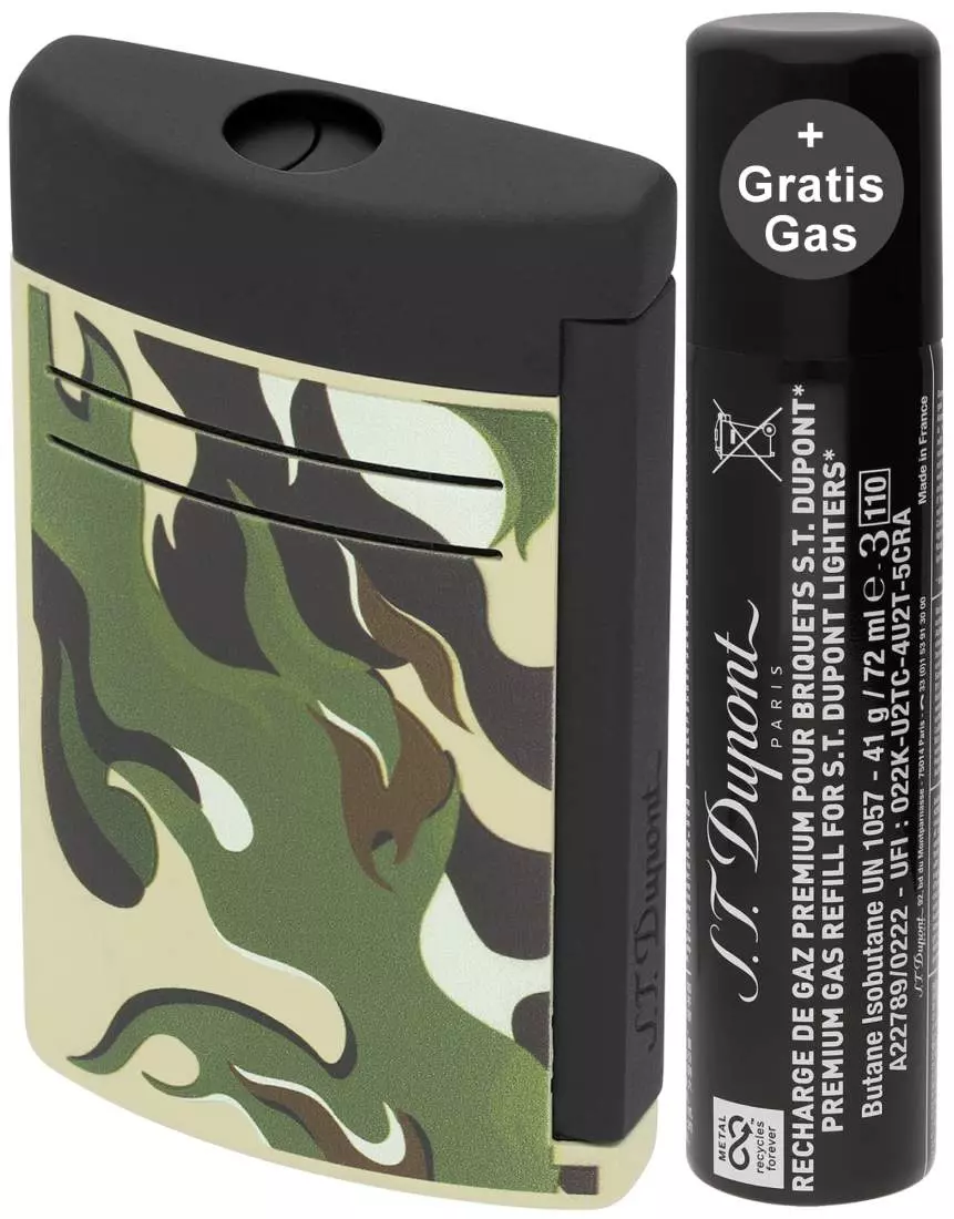 Produktbild: S.T. Dupont Feuerzeug MaxiJet Camo Green schwarz 020150