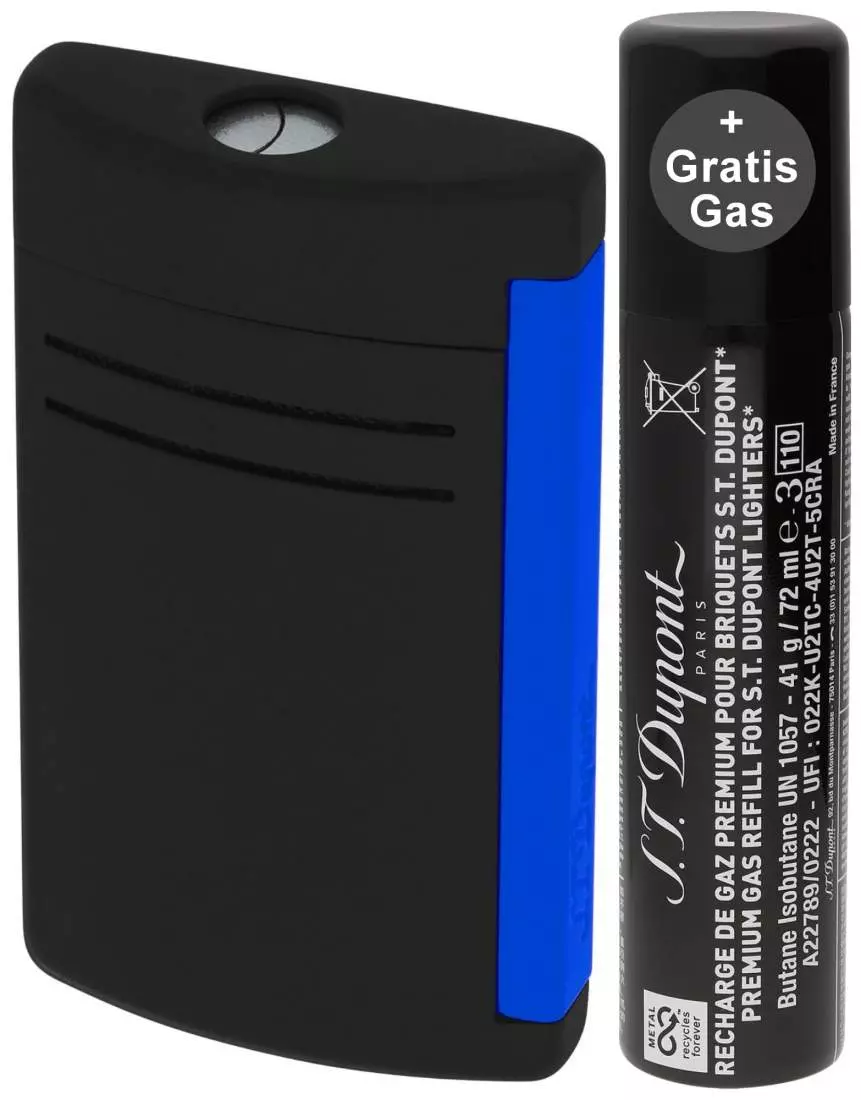 Produktbild: S.T. Dupont MaxiJet Fluo blau schwarz matt Feuerzeug 020171