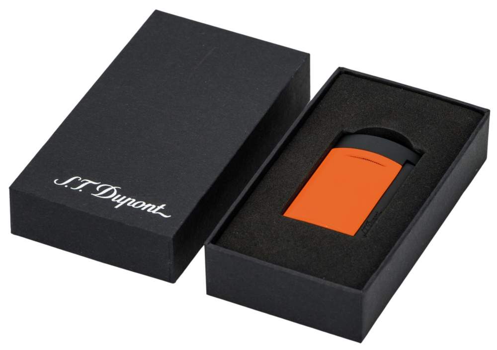 S.T. Dupont MiniJet 3 Fluo orange schwarz matt  Feuerzeug