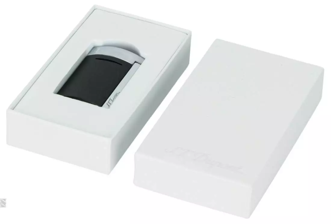 Produktbild: S.T. Dupont Feuerzeug MiniJet schwarz Verpackung