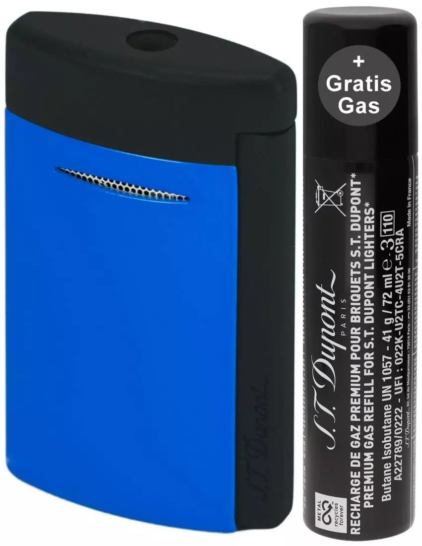 Artikelbild: S.T. Dupont Feuerzeug MiniJet 3 Fluo blau schwarz matt 010871 Produktbild: S.T. Dupont Feuerzeug MiniJet 3 Fluo blau schwarz matt 010871