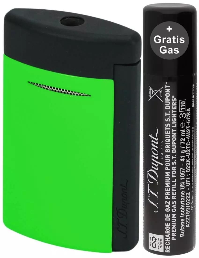 Artikelbild: S.T. Dupont Feuerzeug MiniJet 3 Fluo grün schwarz matt 010872 Produktbild: S.T. Dupont Feuerzeug MiniJet 3 Fluo grün schwarz matt 010872