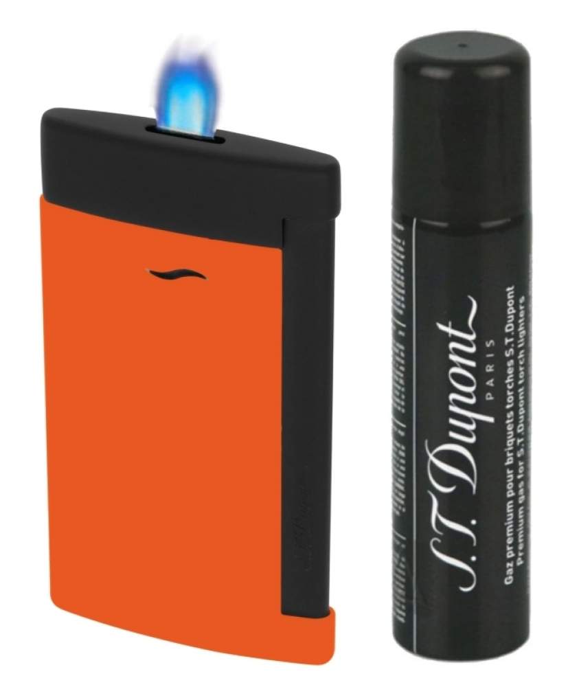 S.T. Dupont Feuerzeug Slim 7 Fluo orange schwarz + Gas