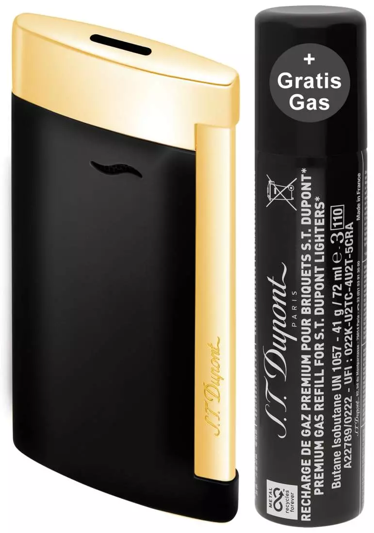 Produktbild: S.T. Dupont Feuerzeug Slim 7 Jet-Flamme schwarz gold 027708