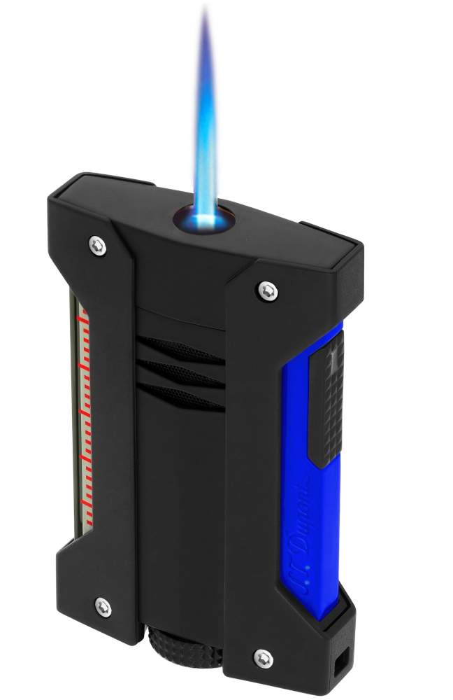 S.T. Dupont Feuerzeug Defi Extreme Fluo blau schwarz