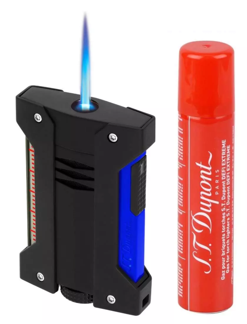 Produktbild: S.T. Dupont Feuerzeug Defi Extreme Fluo blau schwarz + Gas