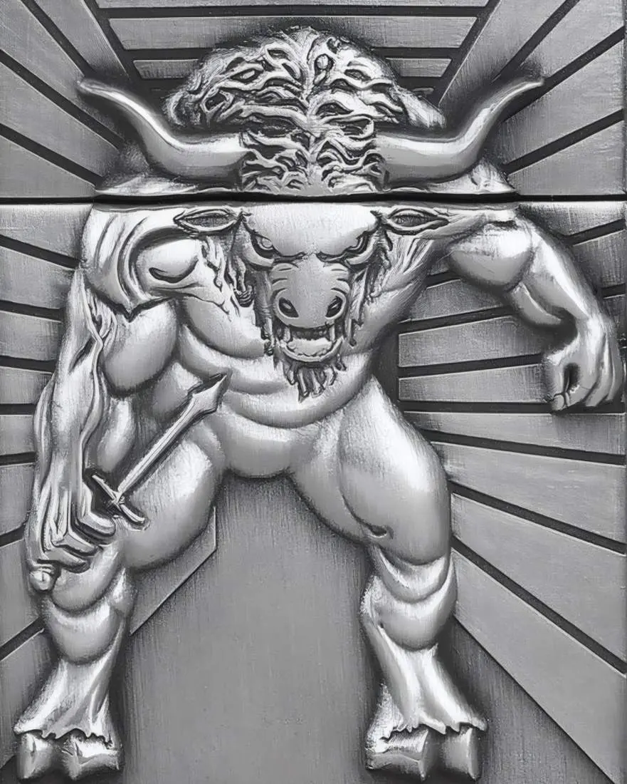 Produktbild: Zippo 2008234 Minotaur Brushed Chrome mit Minotaur-Emblem Frontausschnitt