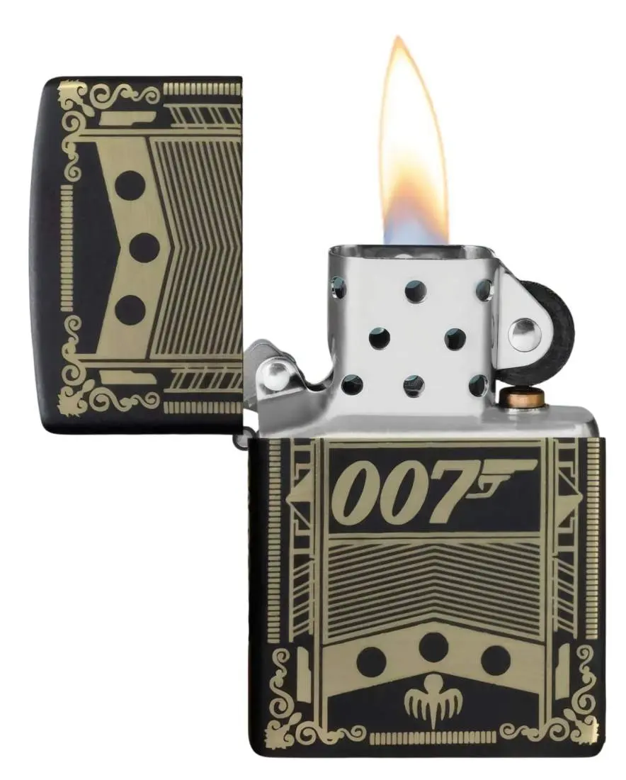 Produktbild: Zippo 60008180 James Bond Day Collectible 2026 offen mit Flamme