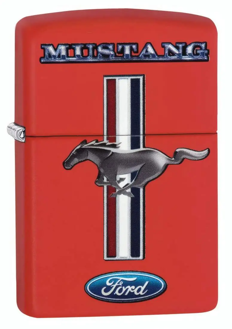 Produktbild: Zippo 60003580 Ford Mustang Red Matte mit Mustang-Pony, MUSTANG Schriftzug und Ford Logo
