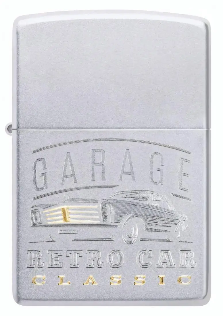 Produktbild: Zippo 60007824 Retro Werkstatt Classic Car Garage Satin Chrome Auto Two-Tone Frontansicht