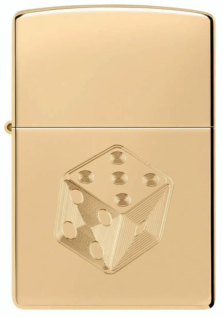 Produktbild: Title-Attribut Hauptbild: Zippo 60007826 Dice High Polish Brass Frontansicht