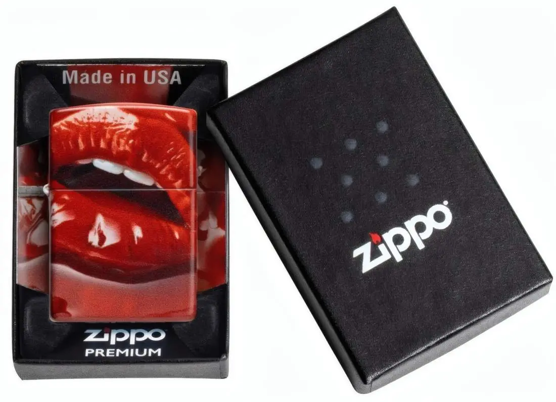 Produktbild: Zippo 60007829 Rote Lippen und Kirschen 540° Color 540° Matte Premium Verpackung