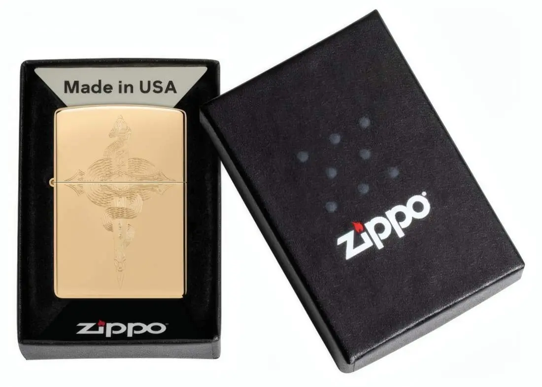 Produktbild: Zippo 60007831 High Polish Brass Serpent Verpackung
