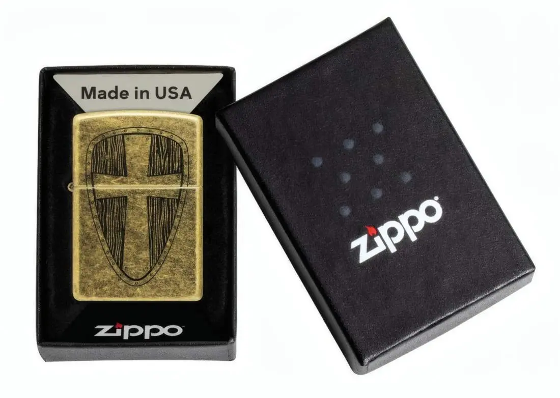 Produktbild: Zippo 60007850 Messing Antik graviert Vintage Cross Verpackung