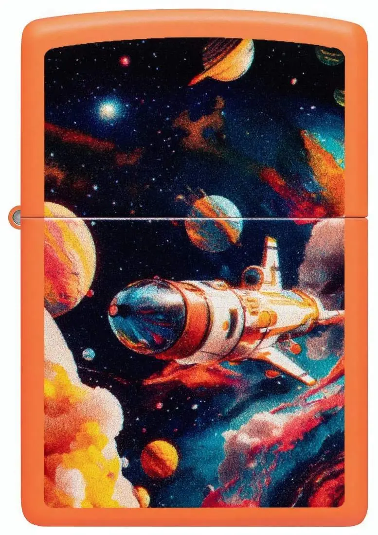 Produktbild: Zippo 60007859 Space Elements Orange Matte Reise ins All Frontansicht