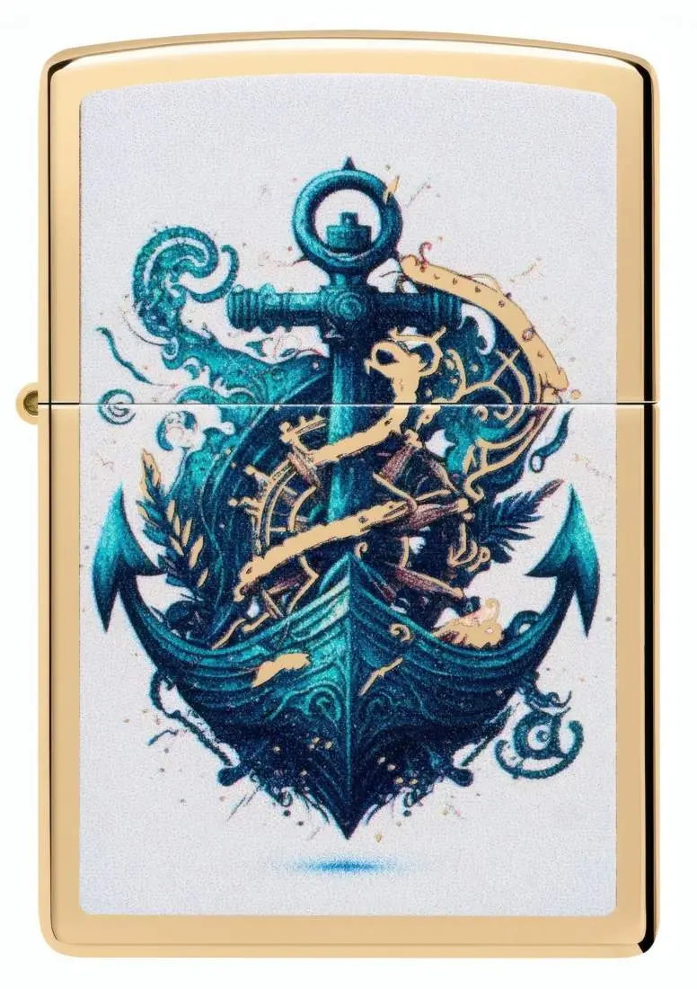 Produktbild: Zippo 60007870 Ship and Ancor Schiffsanker High Polish Brass Frontansicht