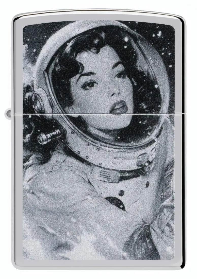 Produktbild: Zippo 60007871 Vintage Astronautin High Polish Chrome Color Image Frontansicht