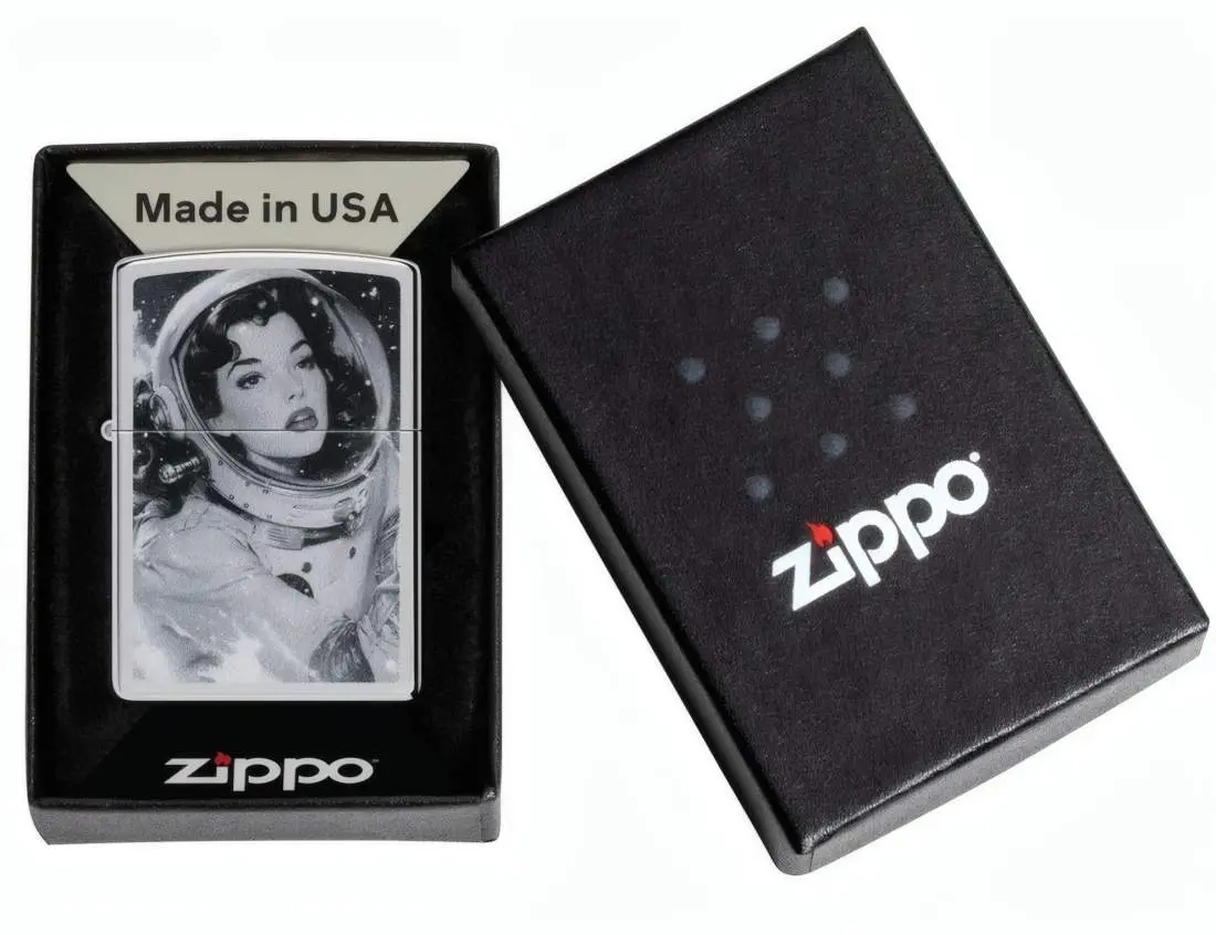 Produktbild: Zippo 60007871 Vintage Astronautin High Polish Chrome Color Image Verpackung
