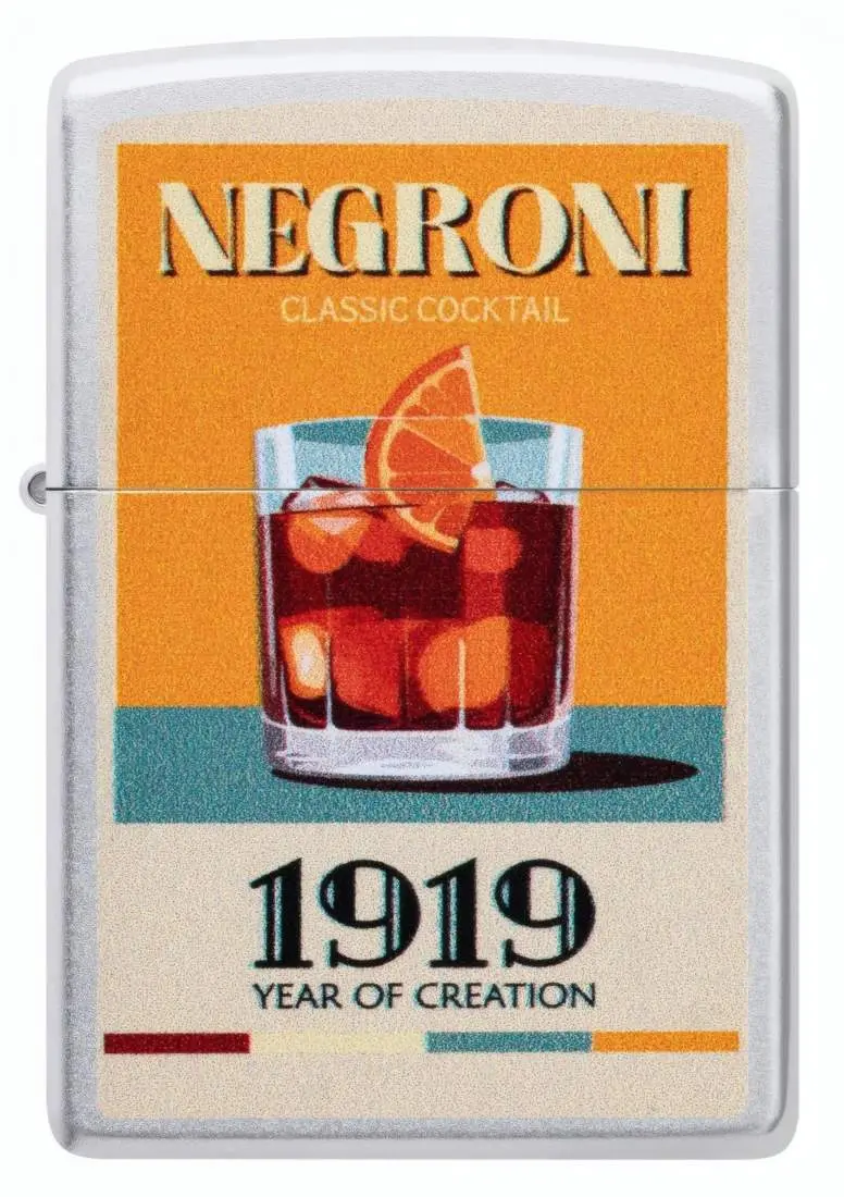 Produktbild: Zippo 60007876 Negroni 1919 Satin Chrome Color Image Frontansicht