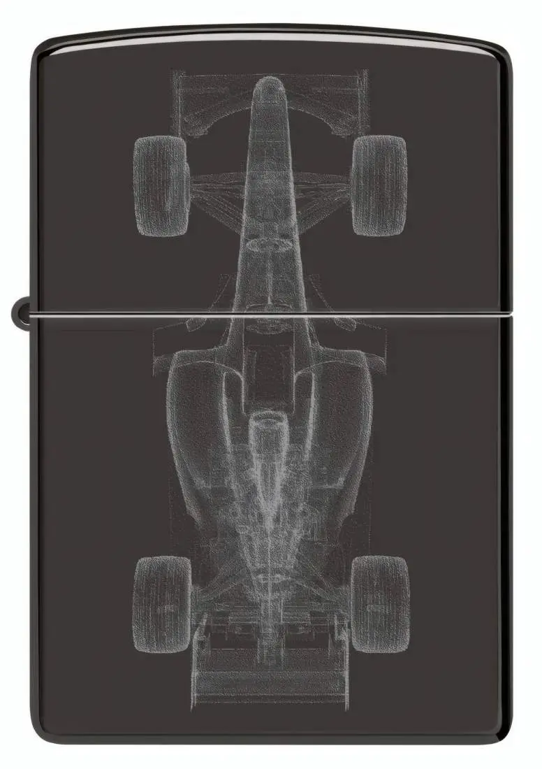 Produktbild: Zippo 60007912 Racecar Röntgenbild Rennwagen High Polish Black Photo Image Frontansicht