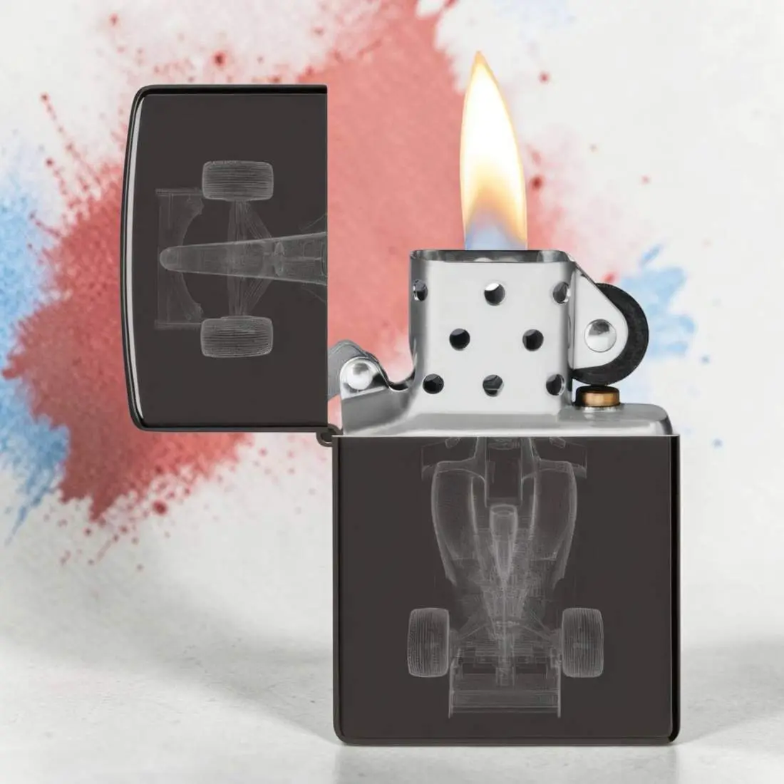 Produktbild: Zippo 60007912 Racecar Röntgenbild Rennwagen High Polish Black Photo Image Szene