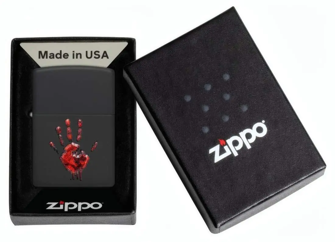 Produktbild: Zippo 60007918 Handprint Black Matte Texture Print Verpackung