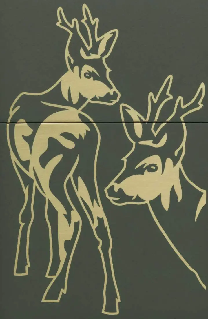Produktbild: Zippo 60007921 Deer Hirsche Green Matte Laser Engrave Frontausschnitt