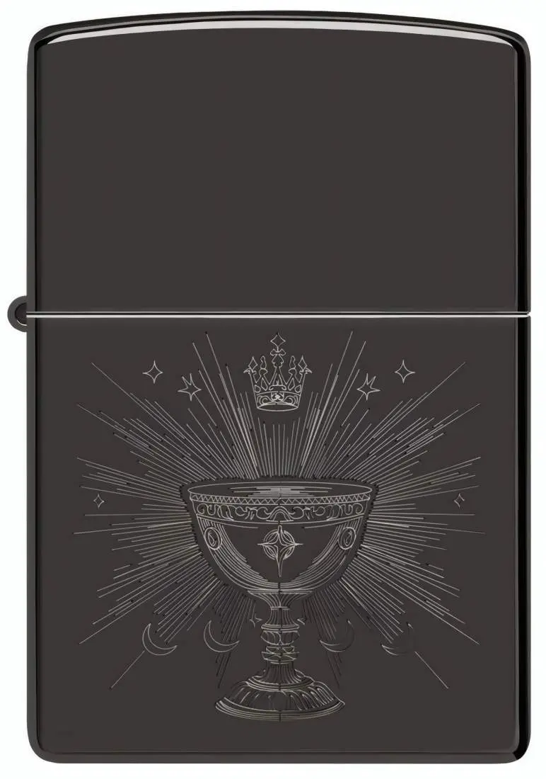 Produktbild: Zippo 60007926 Ancient Globet High Polish Black Frontansicht