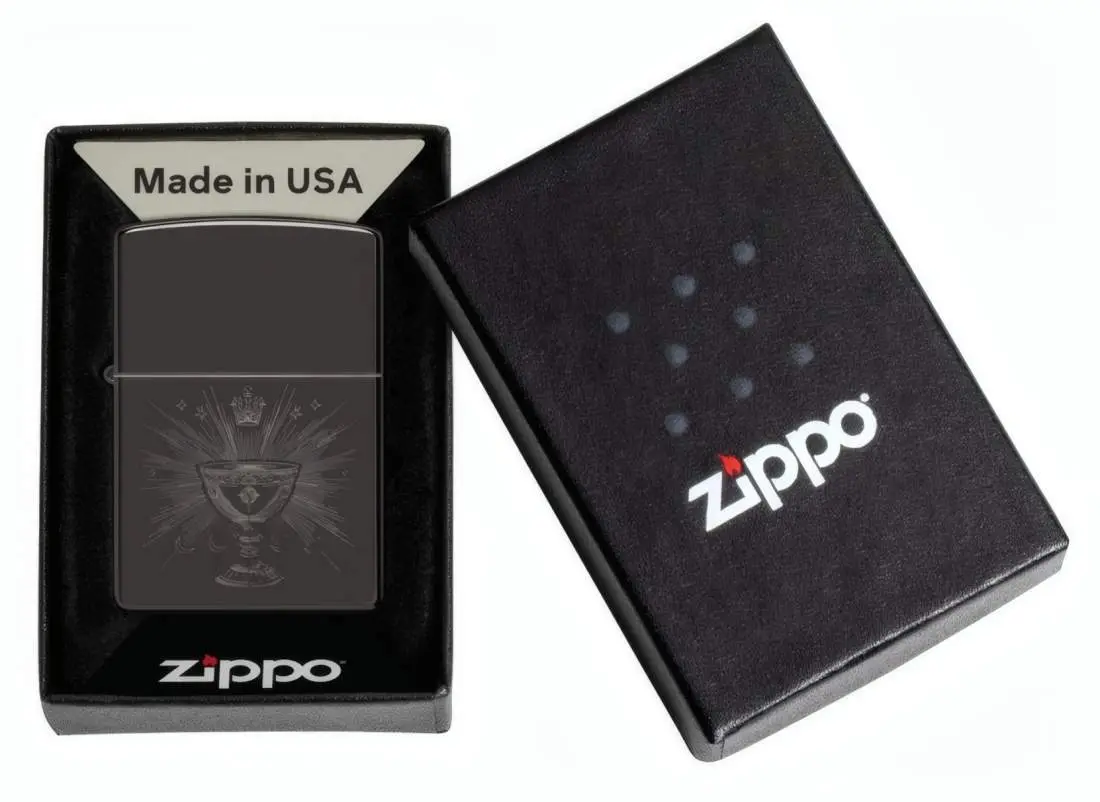 Produktbild: Zippo 60007926 Ancient Globet High Polish Black Verpackung