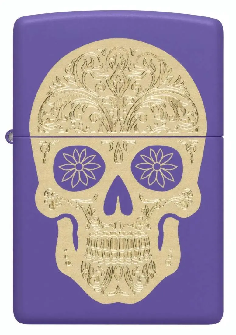 Produktbild: Zippo 60007931 Sugar Skull Purple Matte Frontansicht
