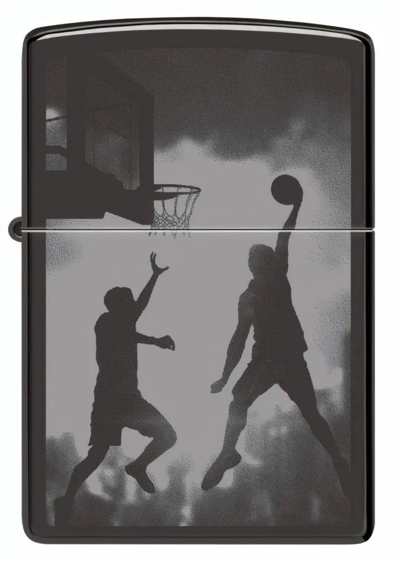 Produktbild: Zippo 60007932 Basketball Slam Dunk High Polish Black Photo Image Frontansicht