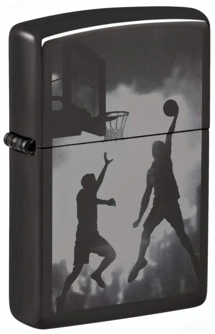 Produktbild: Zippo 60007932 Basketball Slam Dunk High Polish Black mit Photo Image eines Basketballspielers beim Dunk