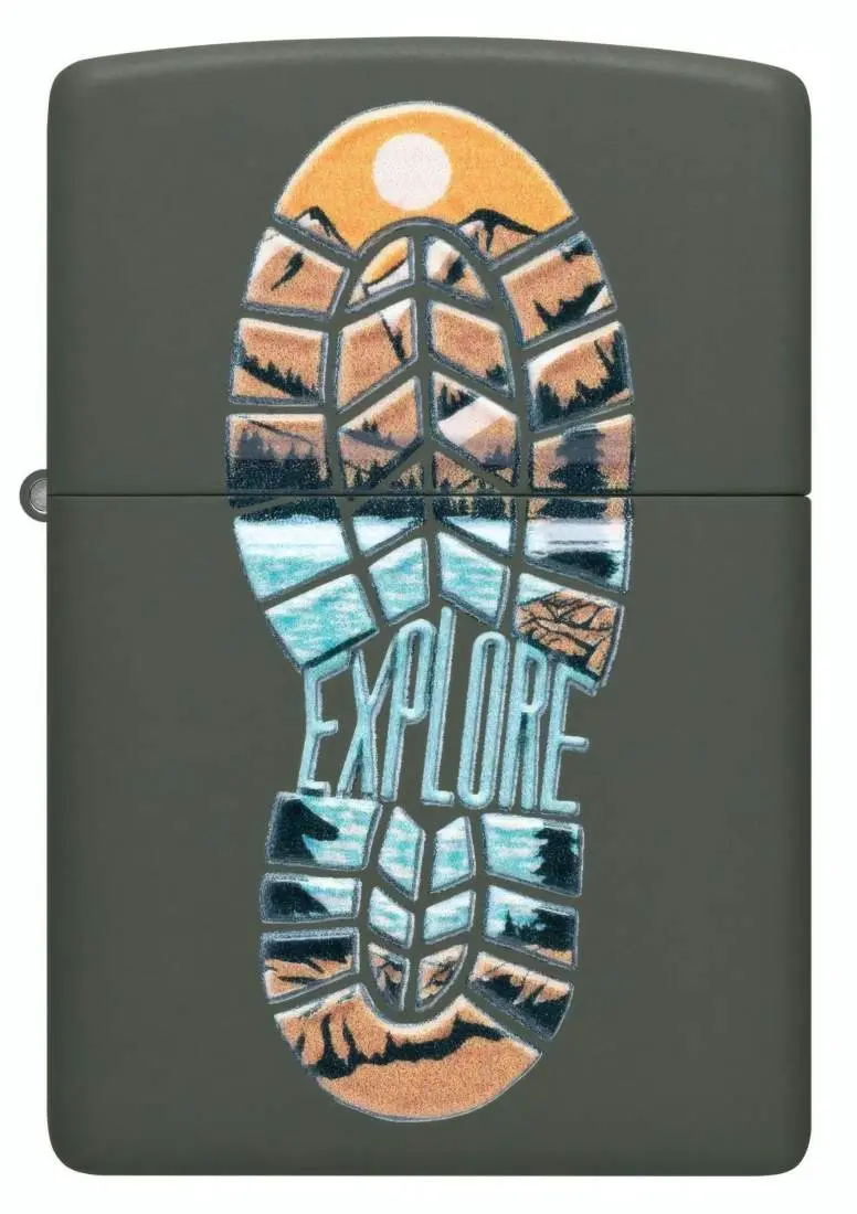 Produktbild: Zippo 60007937 Explore Green Matte – Schuhsohle mit Texture Print Frontansicht