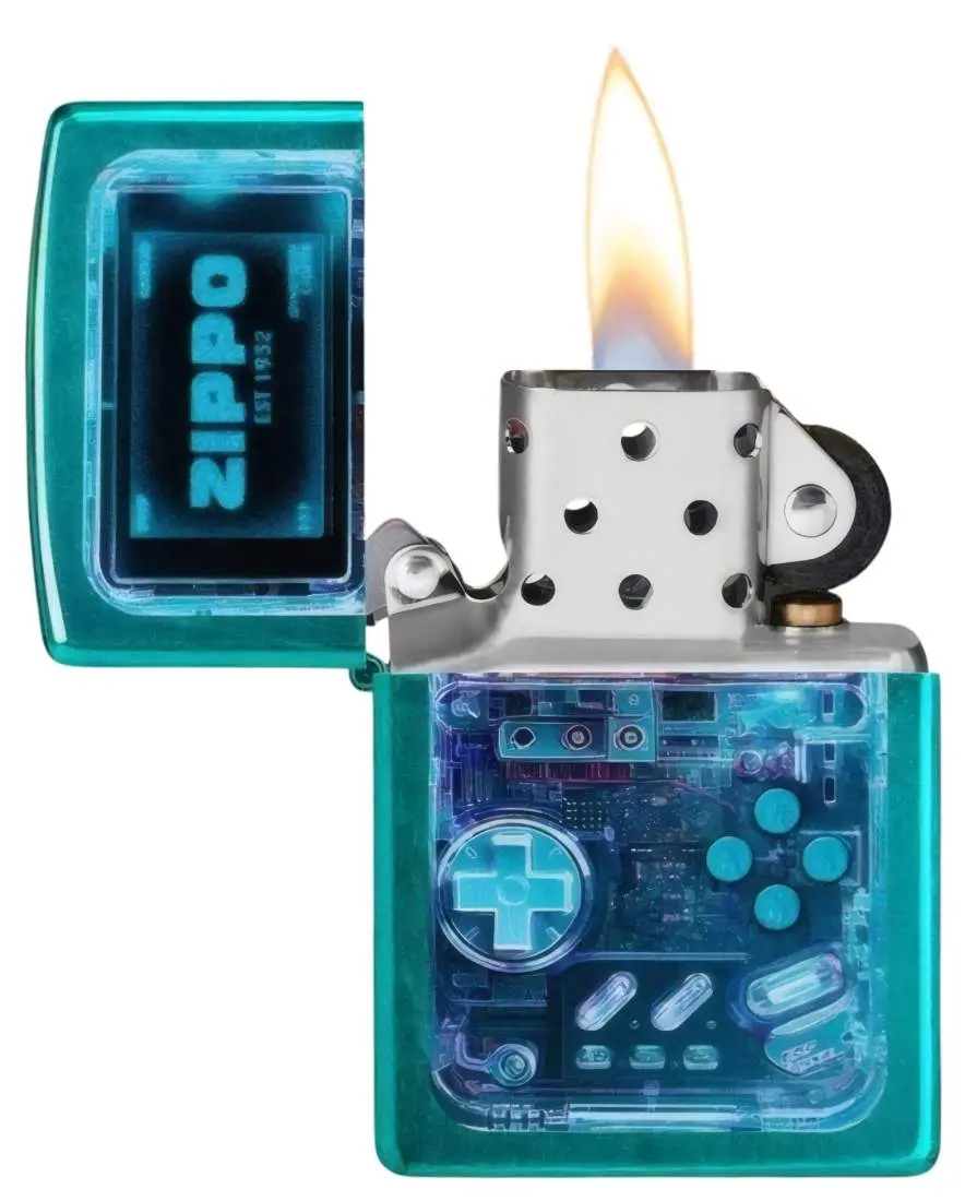 Produktbild: Zippo 60007869 DJ Frequency Color Image offen mit Flamme