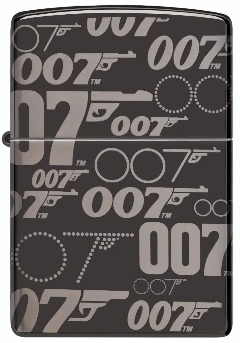 Produktbild: Zippo 60007939 High Polished Black 007 Gun Logo Frontansicht