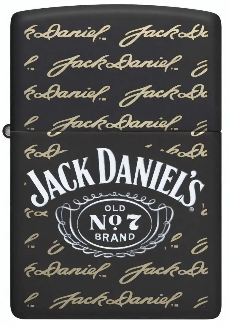 Produktbild: Zippo 60007940 Black Matte Jack Daniel’s Old No. 7 Frontansicht