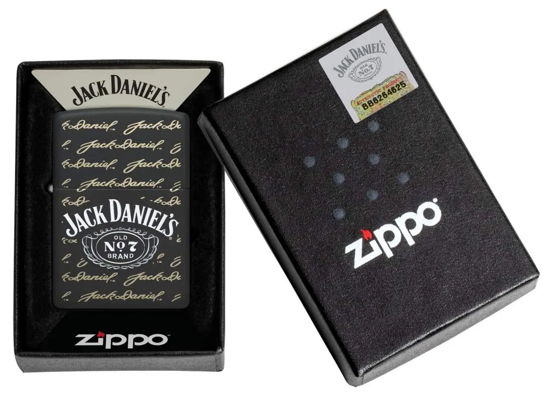 Produktbild: Zippo 60007940 Black Matte Jack Daniel’s Old No. 7 Verpackung
